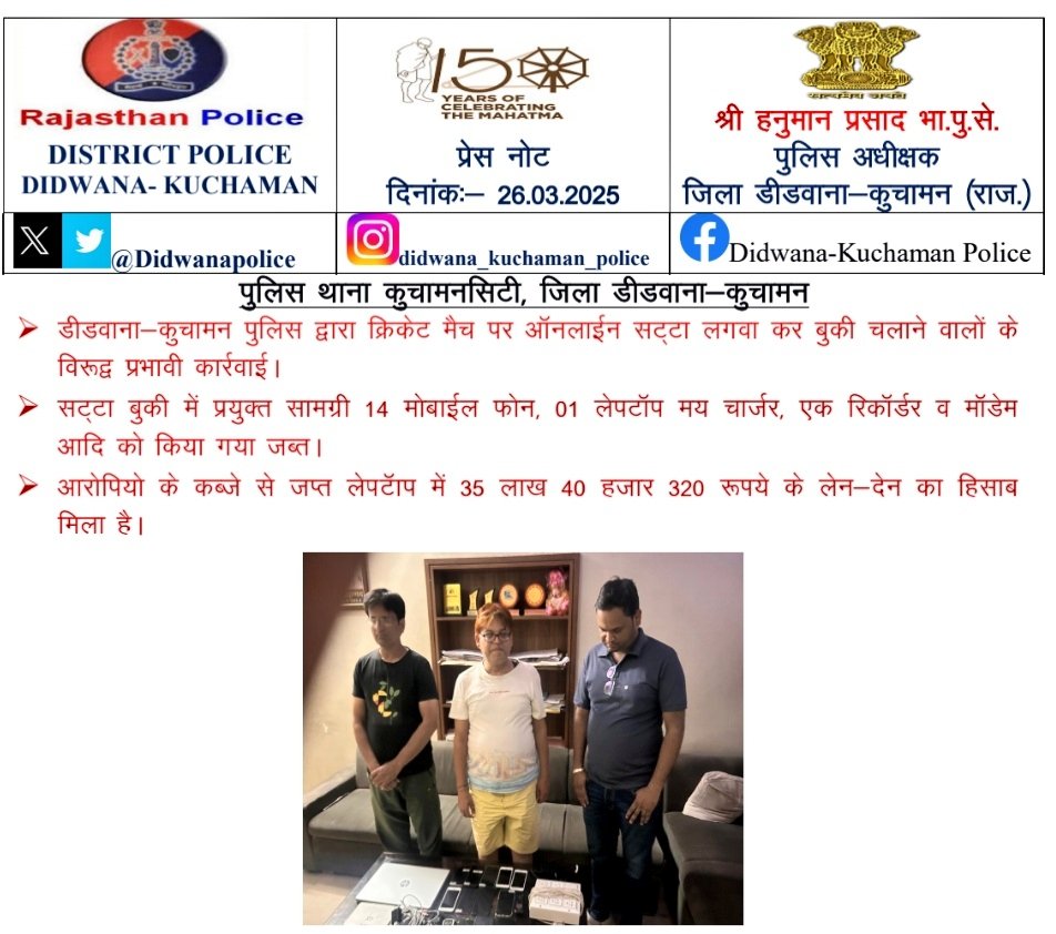Kuchaman police (DIDWANA-KUCHAMAN) tweet media