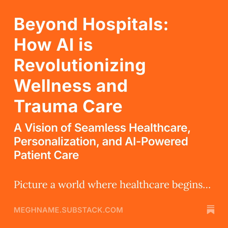 meghname's tweet photo. Excited to announce the launch of Ai Care Chronicles—where tech meets healthcare! 🚀 Join me as we explore how AI is transforming hospitals, enhancing patient care, and shaping the future of wellness. 
Subscribe and be a part of the journey: https://t.co/oRlCdsRkwI
#HealthcareAI https://t.co/MFK51ExZHN