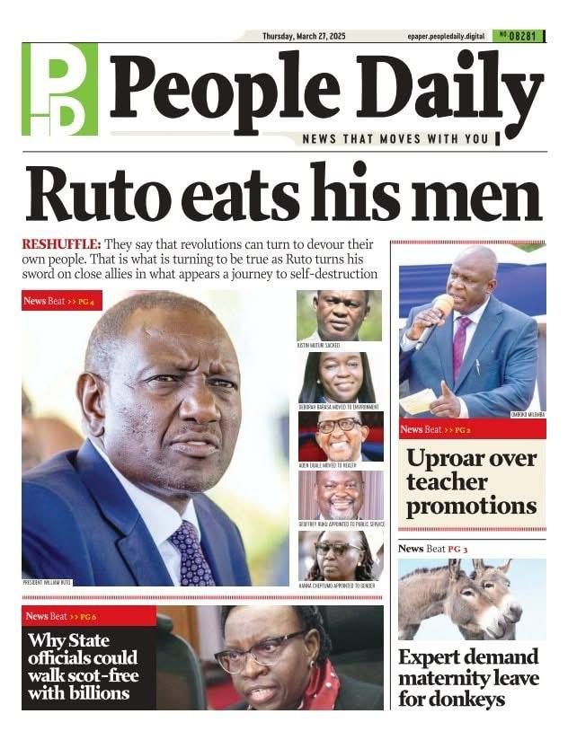 Muturi says he eats his women,
PD says he eats his men.
Who to trust?😕