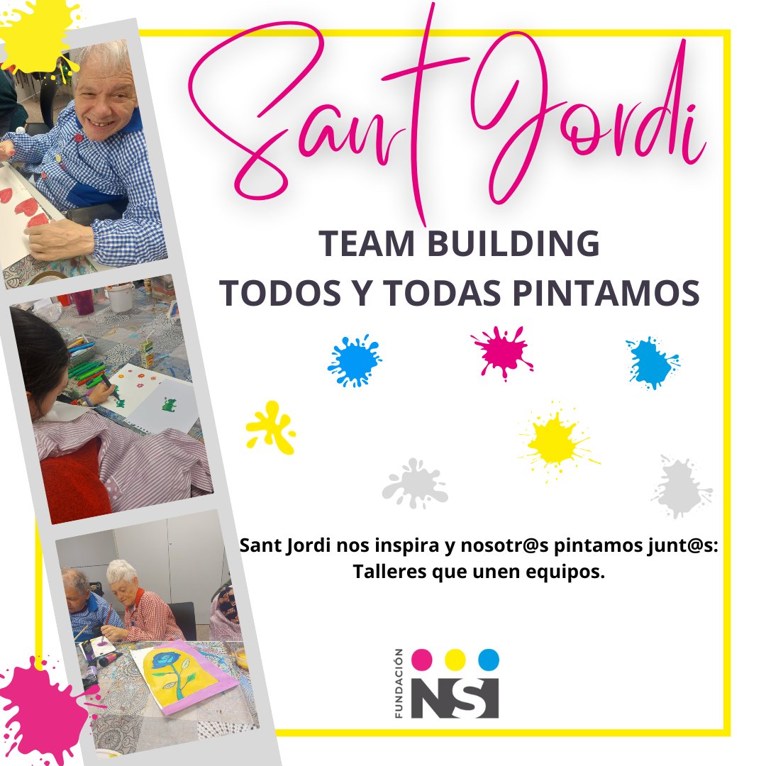 Celebra Sant Jordi de una forma única y enriquecedora con nuestro Team Building ‘Todos y todas pintamos’. Trasladamos nuestro espacio de arte inclusivo, para compartir con equipos una experiencia artística transformadora. 

+info: info@nosomosinvisibles.org 

#SantJordi