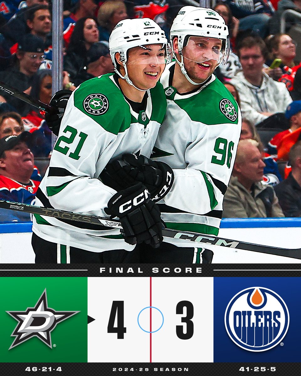 NHL's tweet photo. The @DallasStars hang on for the win! ✅ https://t.co/PnSmsv11dH