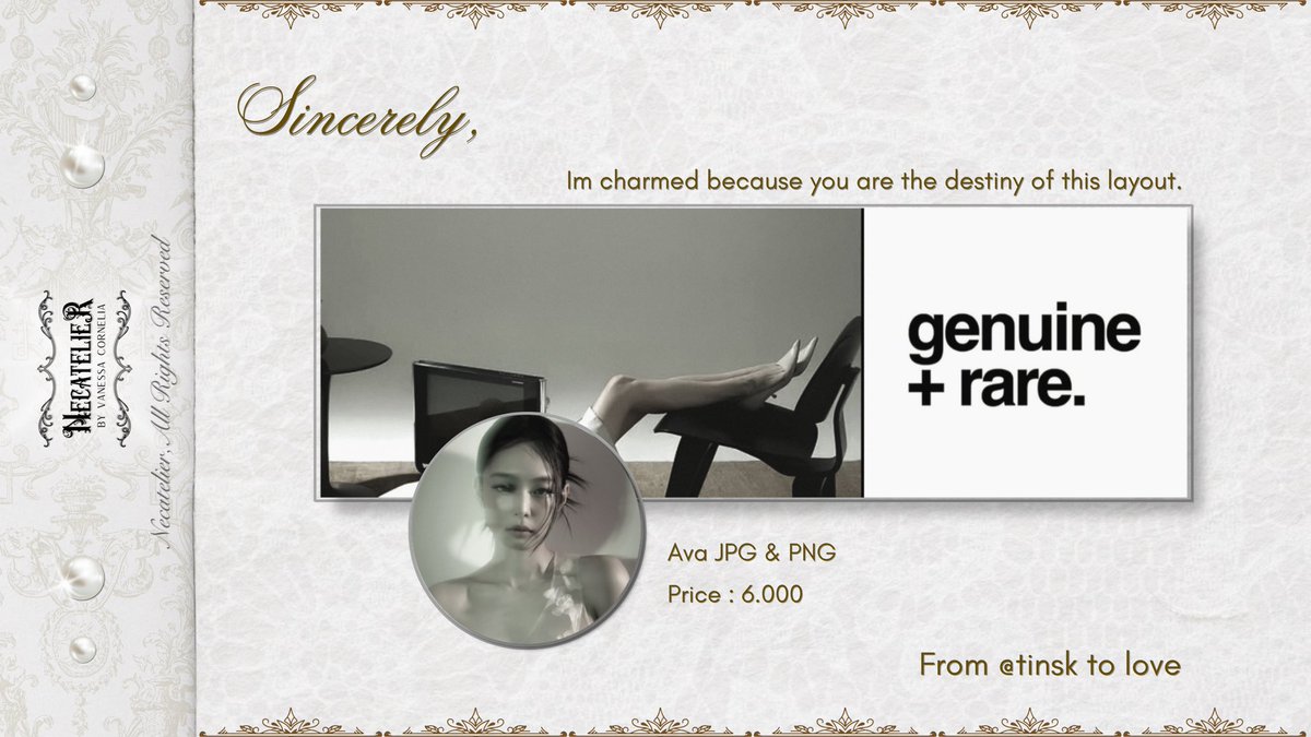 tinsk's tweet photo. please repost, merci!

rare beauty of jennie, but you can have this ready stock layout now. just knock my dm, love.🍸

#zonauang #zonajajan #zonaba https://t.co/qw4ZMRxdvy