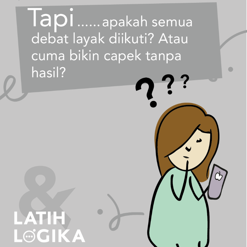LatihLogika's tweet photo. Media sosial selalu rame sama debat, tapi… emang semuanya worth it buat diikutin? 🤔

Mau jadi lebih cerdas dalam menilai argumen dan gak malu maluin pas diskusi? Yuk, pelajarin lebih lanjut di video kursus Latih Logika episode 3 👉 https://t.co/S6QaoHegUY
