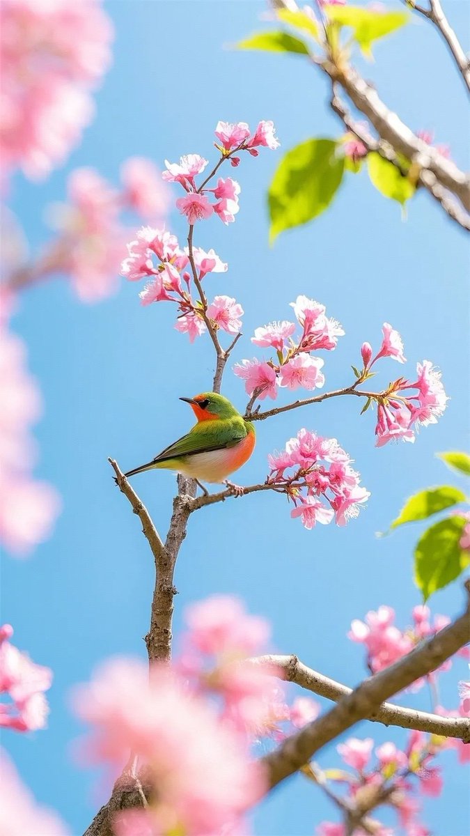 xiaoyif15996958's tweet image. The sky is a canvas of cerulean blue, cherry blossoms blush like dawn's first light, and songbirds dance - tiny messengers of spring's sweet symphony. 🌸✨
#SpringMagic #CherryBlossomSeason #NatureLovers
