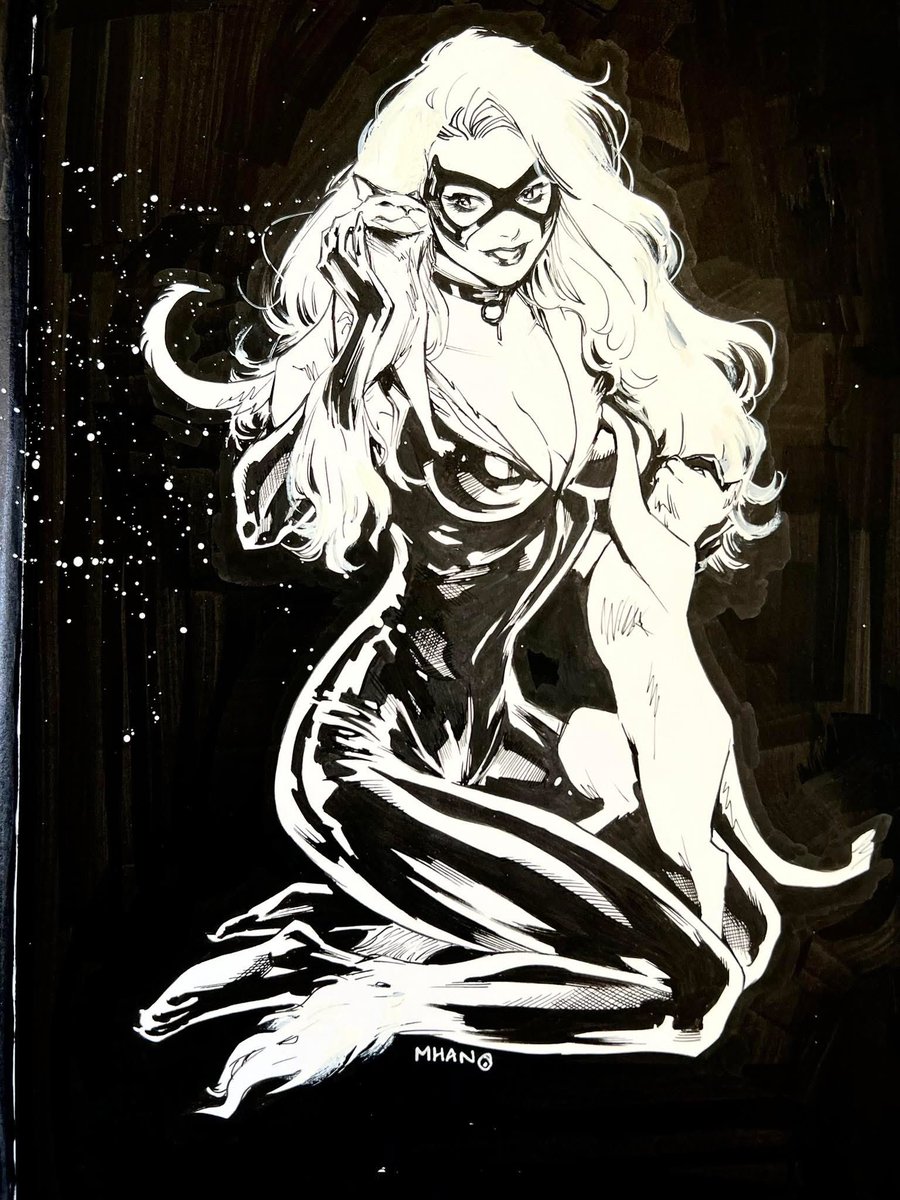 A stunning Black Cat by <a href="/popmhan/">Pop Mhan 🤌</a>  I added a bit of color in <a href="/Procreate/">Procreate</a>