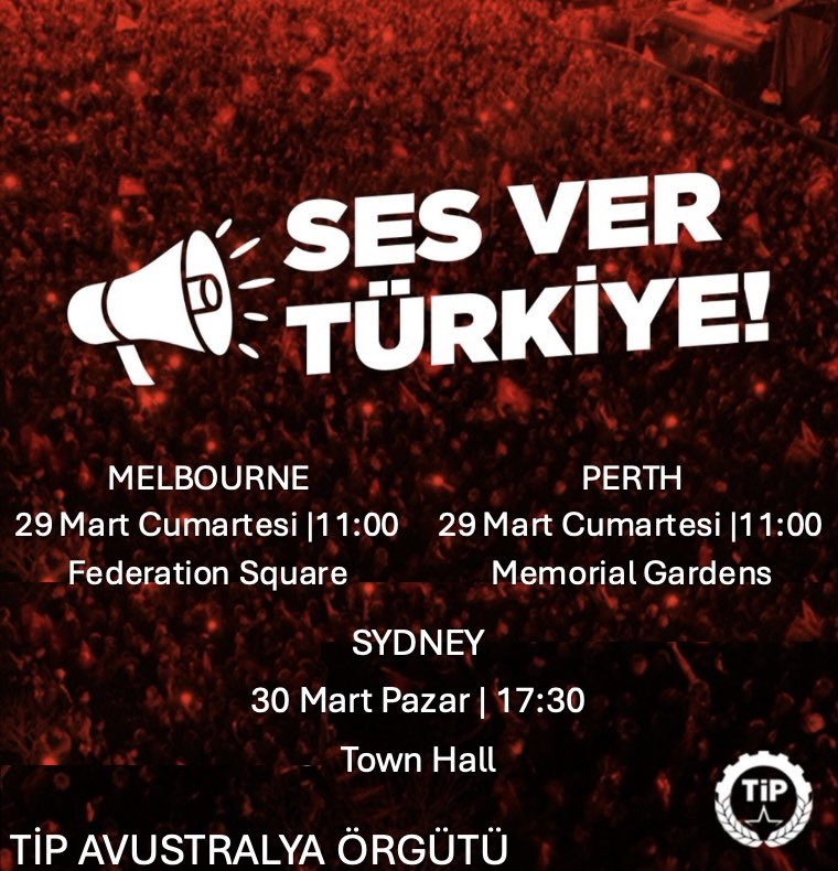 Direniş sürüyor! Halkın iradesine yapılan bu gaspa karşı dünyanın dört bir yanından yükselen sese katılın, mücadeleye omuz verin! #melbourne #perth #sydney #sesvertürkiye