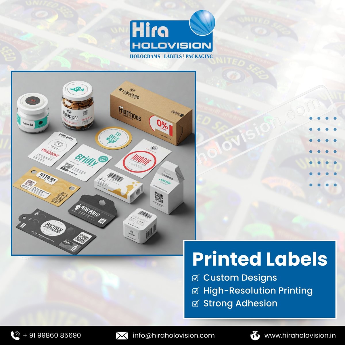 HHolovision's tweet image. Enhance your brand with vibrant, durable, and custom printed labels by Hira Holovision.
visit- hiraholovision.in/products/custo…
#hiraholovision #printedlabels #customprintedlabels #BrandingSticker #packaging #medicaldevices #foodindustry #beveragesindustry #supplementspackaging