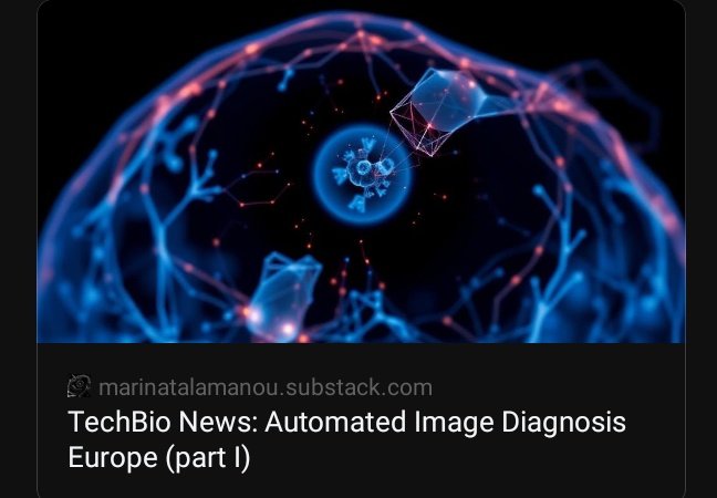 TechBio News: Automated Image Diagnosis Europe (part I)

open.substack.com/pub/marinatala…

#DrugDevelopment_AI #DrugDiscovery_AI 

#Metaphysicalcells

#Substack

#TechBio

#Weekly_TechBio_News