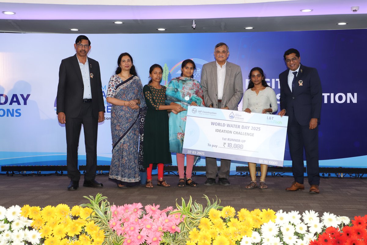 lntedutech's tweet image. The third edition of the World Water Day Ideation Challenge 2025, organized by L&amp;amp;T EduTech in collaboration with L&amp;amp;T Construction&apos;s (L&amp;amp;T - Water &amp;amp; Effluent Treatment IC), witnessed remarkable participation from 258 teams across Colleges in India and L&amp;amp;T’s GETs/PGETs.
 #LnTEduTech