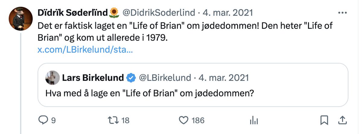 Å skrive en bok er krevende, og man får lett tvilen i seg underveis.

Så at Lars Birkelund hater boka Siw og jeg har laget beroliger meg. Om han, kjent for spreke takes som "nazisten William Pierce har rett om jødene" og annen moro hadde likt boka hadde vi måttet brenne opplaget.