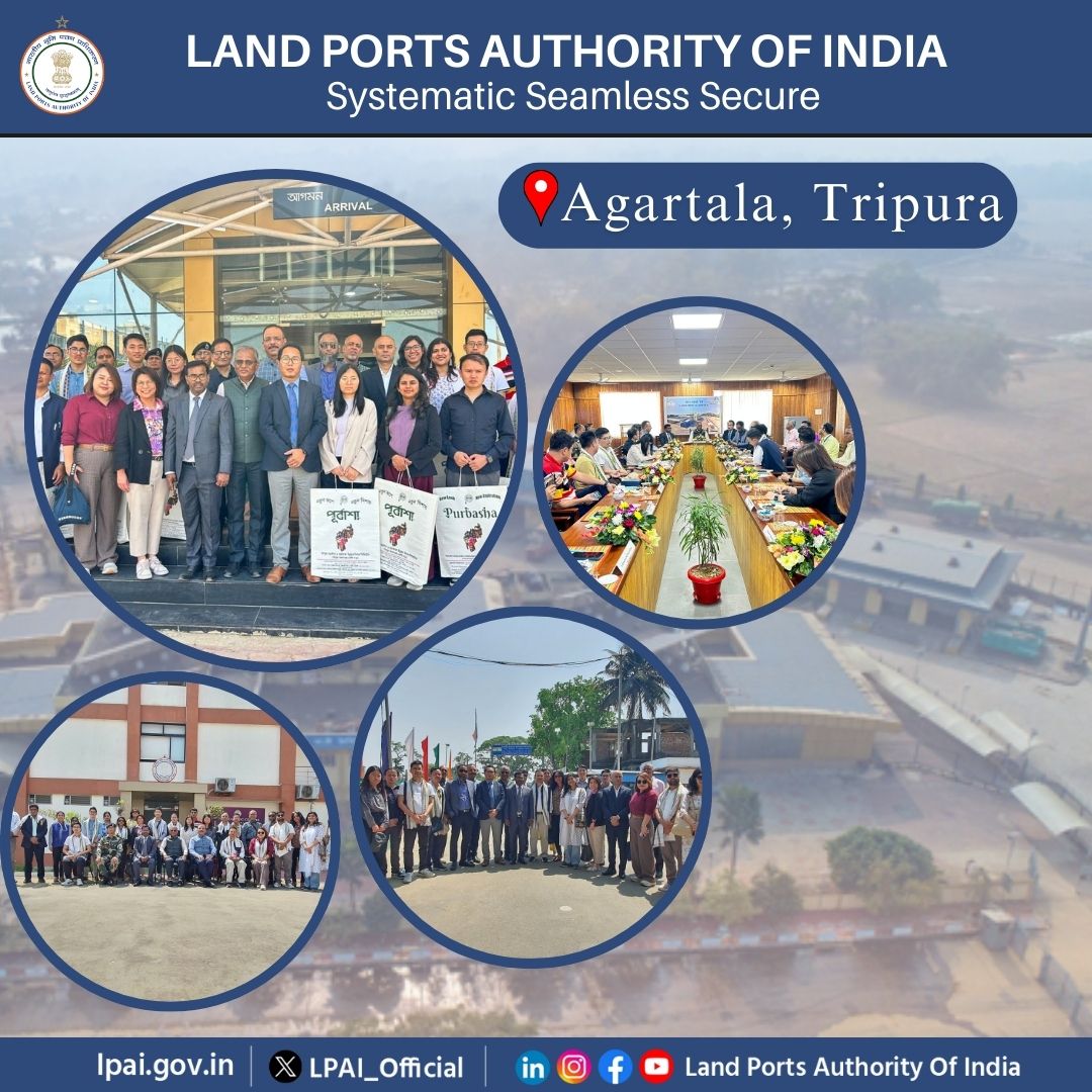 LPAI_Official's tweet photo. #LPAI organized a visit for the delegates of the 2nd Trade Facilitation #CapacityBuildingProgram for BIMSTEC countries at Land Port Agartala. They were welcomed by LPAI officials and stakeholders and provided with insights into the port's operations, #trade, & passenger movement. https://t.co/TCppcFbj21