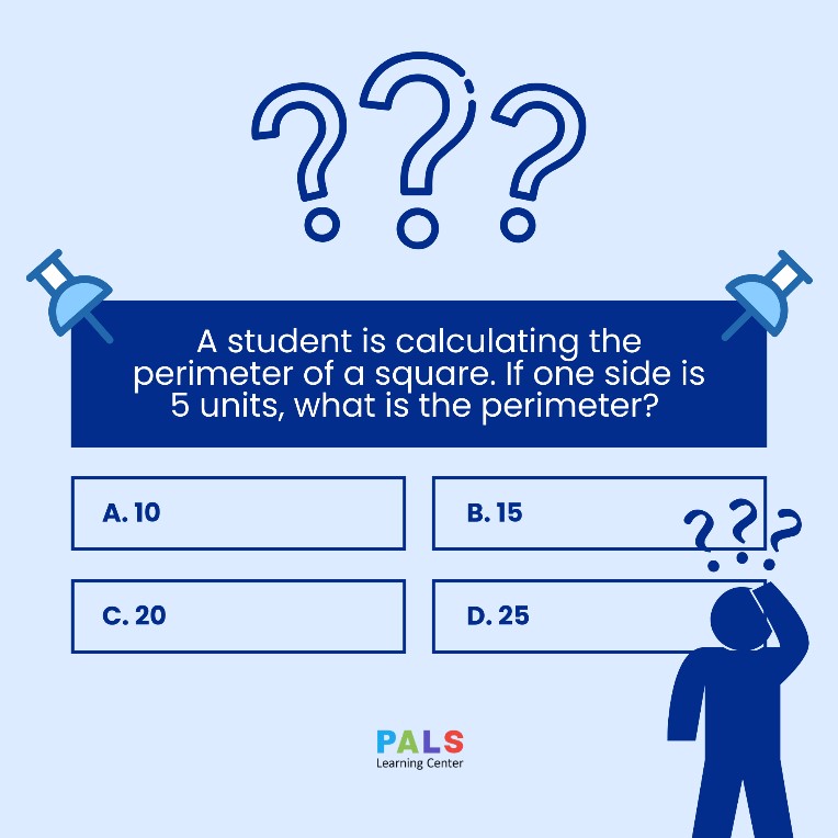 PalsPiscataway's tweet image. 🔷 GEOMETRY PUZZLE TIME! 🧩
A student is calculating the perimeter of a square. If one side is 5 units, what is the perimeter? 🤔
A) 10
B) 15
C) 20
D) 25
Drop your answer in the comments! ⬇️
Want Geometry tutoring? Visit 👉 palspiscataway.com/geometry/
#MathPuzzle #GeometryHelp