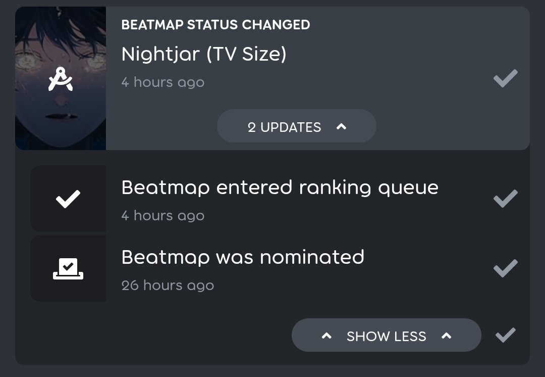 #14 qf, first one for the year 🥳

Thank you <a href="/realcactusosu/">ItsCactus</a> @/garden <a href="/Auriga05_/">Auriga</a> <a href="/fizzull_/">fiz</a> <a href="/rielle_twit/">Rielle / Liyuu</a> for gds, <a href="/SEApodEErman/">SEApodEErman</a> for hs, <a href="/stompymymood/">Stompy</a> @/dakiwii for helping me push the set 🙏

osu.ppy.sh/beatmapsets/22…