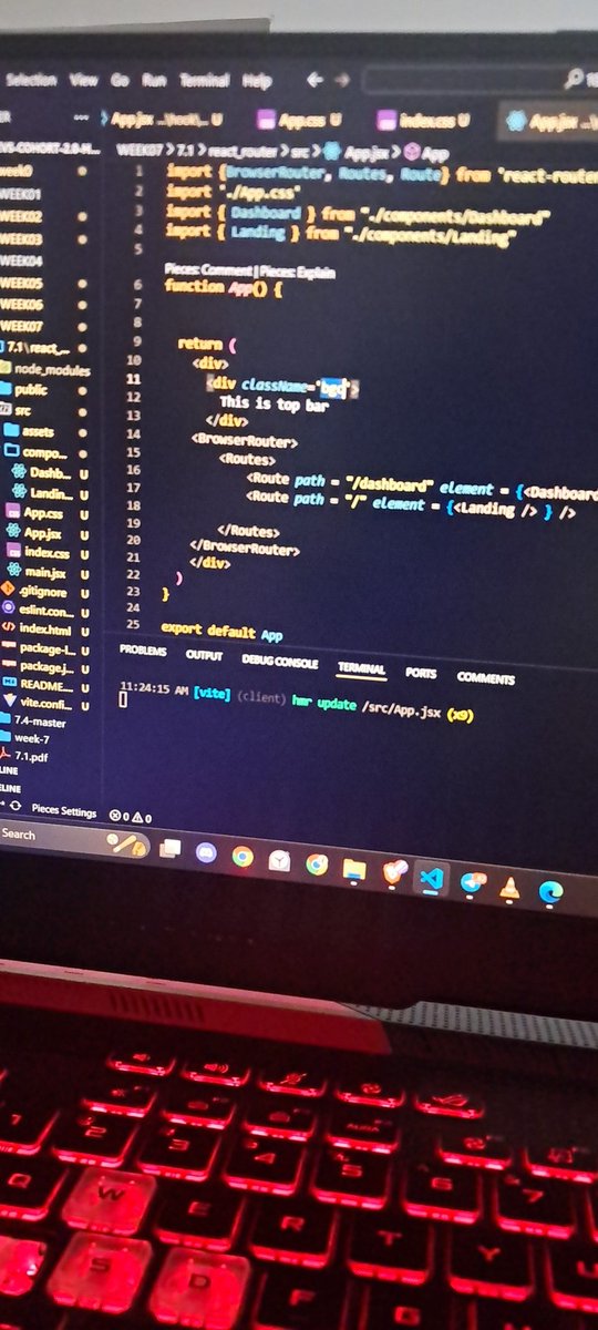 CoderAkash108's tweet image. #restart my FullStack journey again with @kirat_tw . Last time , I dropped out because of various personal reasons.  But this time I will stick and learn every concepts.  
       Today I will finish react routing,  prop drilling.