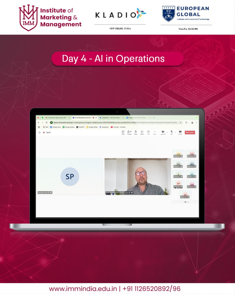 imm_bschool's tweet image. Day 4 of AI for Business &amp;amp; Innovation at IMM! 

The session on AI in Operations, led by Prof. Fernando Ortiz Rodriguez, explored how AI enhances efficiency in complex industrial environments.

#AIForBusiness #InnovationAtIMM #AIInOperations #FutureWithAI #IMMLeadership #IMMINDIA