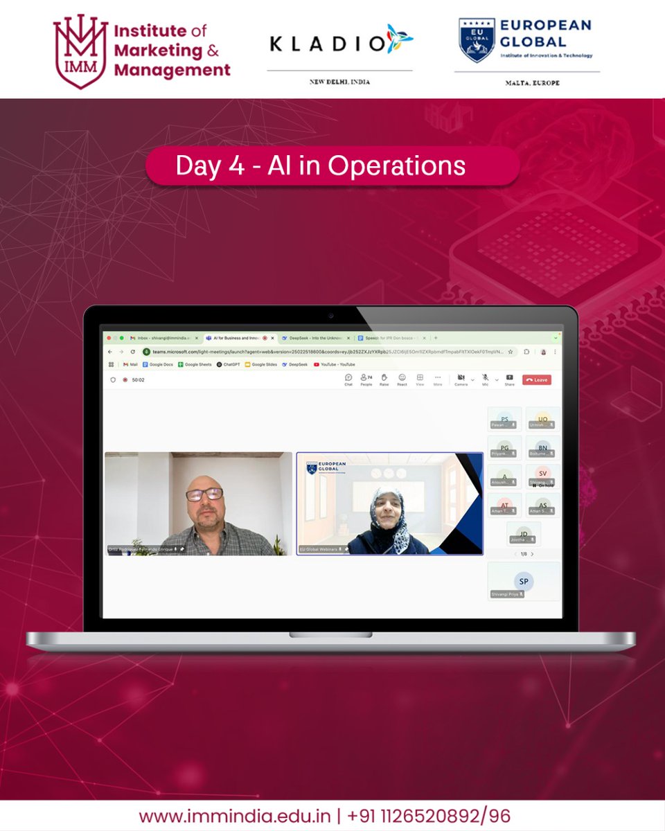 imm_bschool's tweet image. Day 4 of AI for Business &amp;amp; Innovation at IMM! 

The session on AI in Operations, led by Prof. Fernando Ortiz Rodriguez, explored how AI enhances efficiency in complex industrial environments.

#AIForBusiness #InnovationAtIMM #AIInOperations #FutureWithAI #IMMLeadership #IMMINDIA
