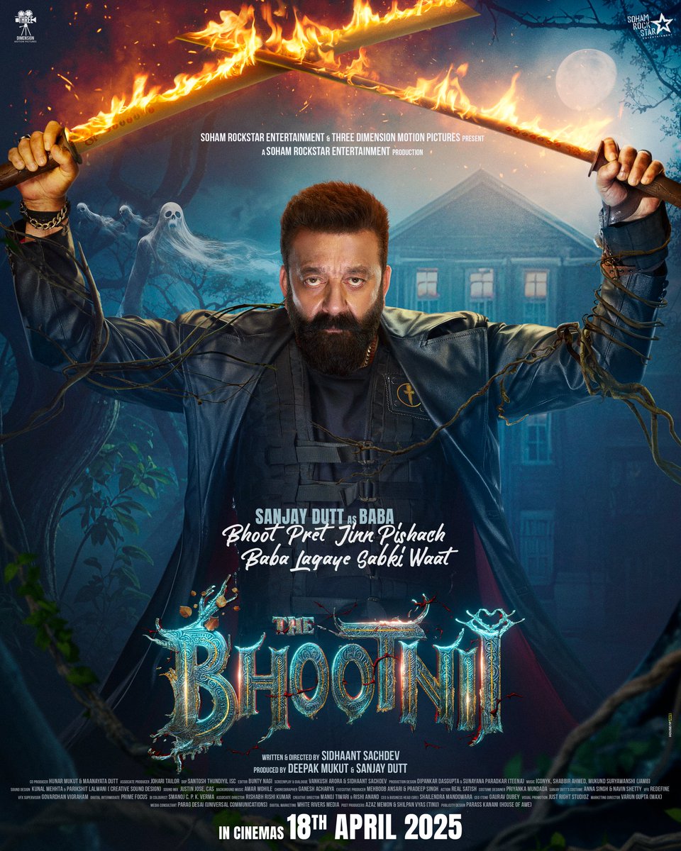 Sanjay Dutt (@duttsanjay) on Twitter photo Jinse Bhoot, Pret, Jin aur Pishaach bhi jaaenge darr ke bhaag,
Baba lagayenge sabki waat! ⚔🔥
TRAILER DROPS ON 29th MARCH!
Get ready for The Bhootnii – in cinemas 18th April 2025! 👻⚡
@DuttSanjay @roymouni <a href="/mesunnysingh/">Sunny Singh</a> <a href="/palaktiwarii/">Palak Tiwari</a> <a href="/aasifkhan_1/">Aasif Khan</a> @beyounick182 Jinse Bhoot, Pret, Jin aur Pishaach bhi jaaenge darr ke bhaag,
Baba lagayenge sabki waat! ⚔🔥
TRAILER DROPS ON 29th MARCH!
Get ready for The Bhootnii – in cinemas 18th April 2025! 👻⚡
@DuttSanjay @roymouni <a href="/mesunnysingh/">Sunny Singh</a> <a href="/palaktiwarii/">Palak Tiwari</a> <a href="/aasifkhan_1/">Aasif Khan</a> @beyounick182