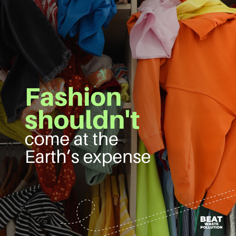 UNEP's tweet photo. The true cost of fashion is more than what’s on the price tag—it lingers in pollution, water waste, and emissions.

It’s time for solutions that put people and the planet first. Let’s #BeatWastePollution this #ZeroWasteDay and every day.