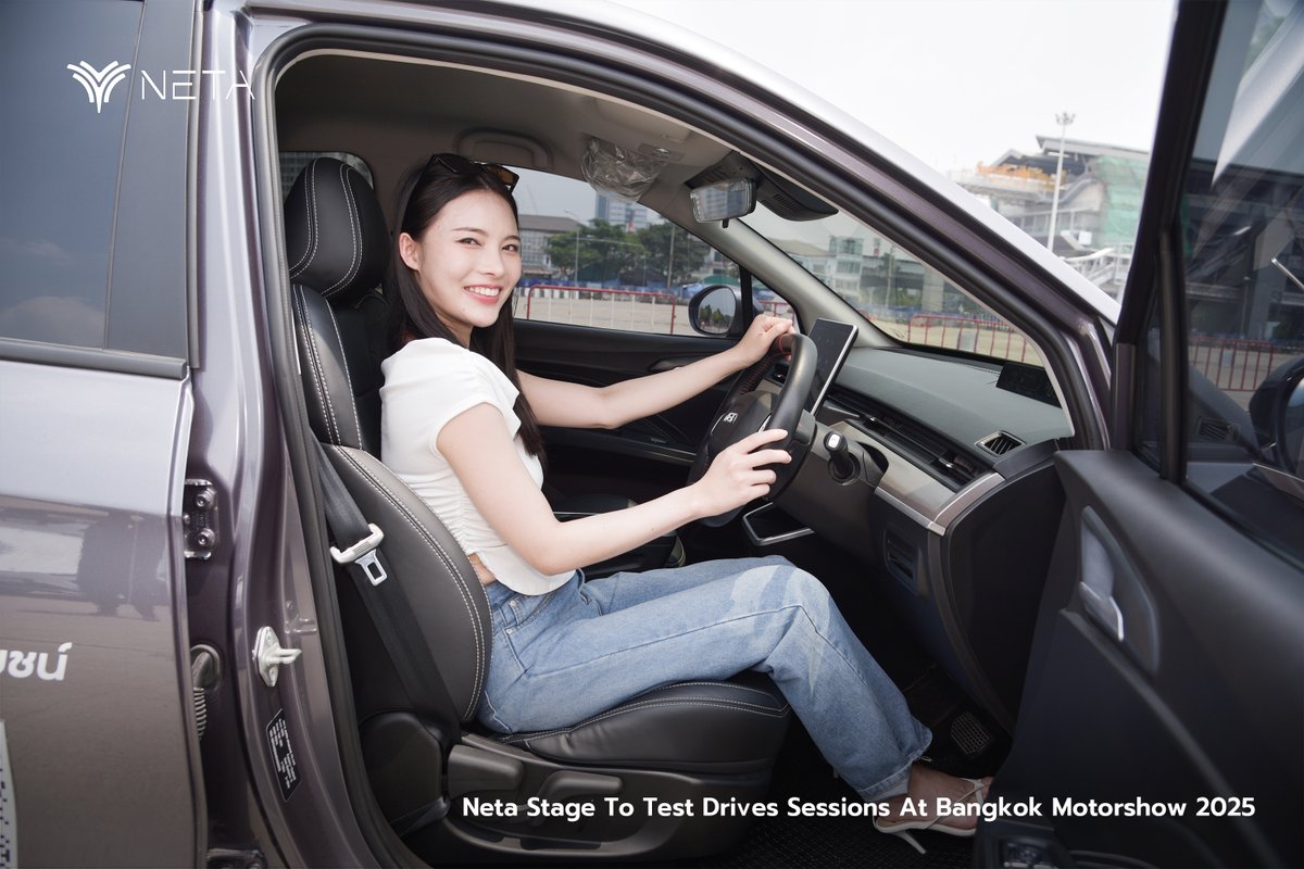 netaautoglobal's tweet image. Excitement is in the air at the Bangkok International Motor Show 2025! 😍 From the NETA booth to the test drive track, visitors are experiencing the Neta vehicles adrenaline firsthand. Have you taken a ride yet?😎
#NetaAuto #NetaThailand #BangkokInternationalMotorShow2025