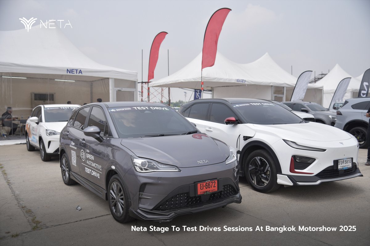 netaautoglobal's tweet image. Excitement is in the air at the Bangkok International Motor Show 2025! 😍 From the NETA booth to the test drive track, visitors are experiencing the Neta vehicles adrenaline firsthand. Have you taken a ride yet?😎
#NetaAuto #NetaThailand #BangkokInternationalMotorShow2025