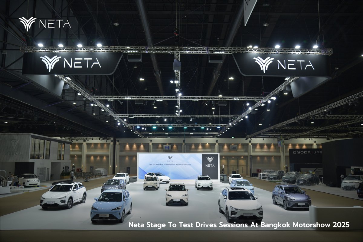 netaautoglobal's tweet image. Excitement is in the air at the Bangkok International Motor Show 2025! 😍 From the NETA booth to the test drive track, visitors are experiencing the Neta vehicles adrenaline firsthand. Have you taken a ride yet?😎
#NetaAuto #NetaThailand #BangkokInternationalMotorShow2025
