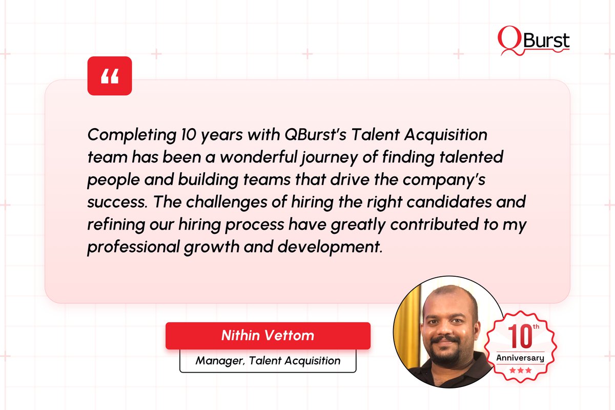 #CelebratingWorkAnniversary #10YearsatQBurst #Celebrating10Years