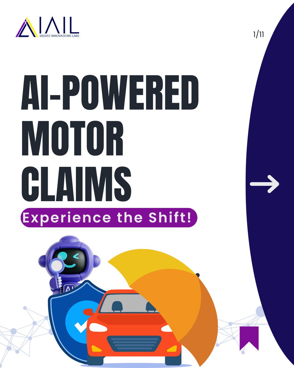 IassistL's tweet image. 🚀 AI-Powered Motor Claims: Experience the Shift!

Say goodbye to slow, complex claims. With iAssist Innovation Labs, claim settlements are faster, smarter, and sharper!