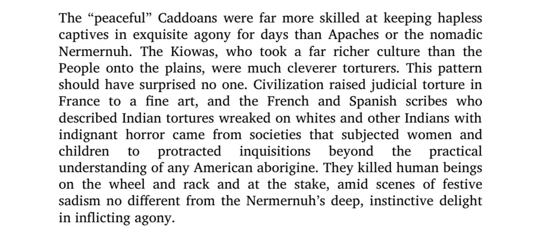 Satanta19's tweet image. Sadism as expressed in torture methods seems linked to a society’s “civilizational” achievement. But it’s the more civilized cultures which show the greatest propensity for extreme brutality. The contrast can be seen even amongst the Amerinds, all considered barbaric by Europeans