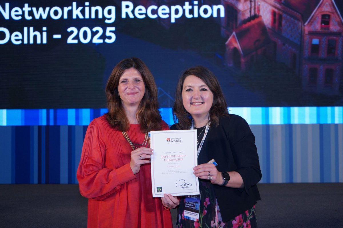 Congratulations to Alison Barrett MBE, our country director #India. She is an alumna of the University of Reading, and she has been awarded the university's prestigious Distinguished Fellowship in recognition of her outstanding contributions to strengthening UK-India educational
