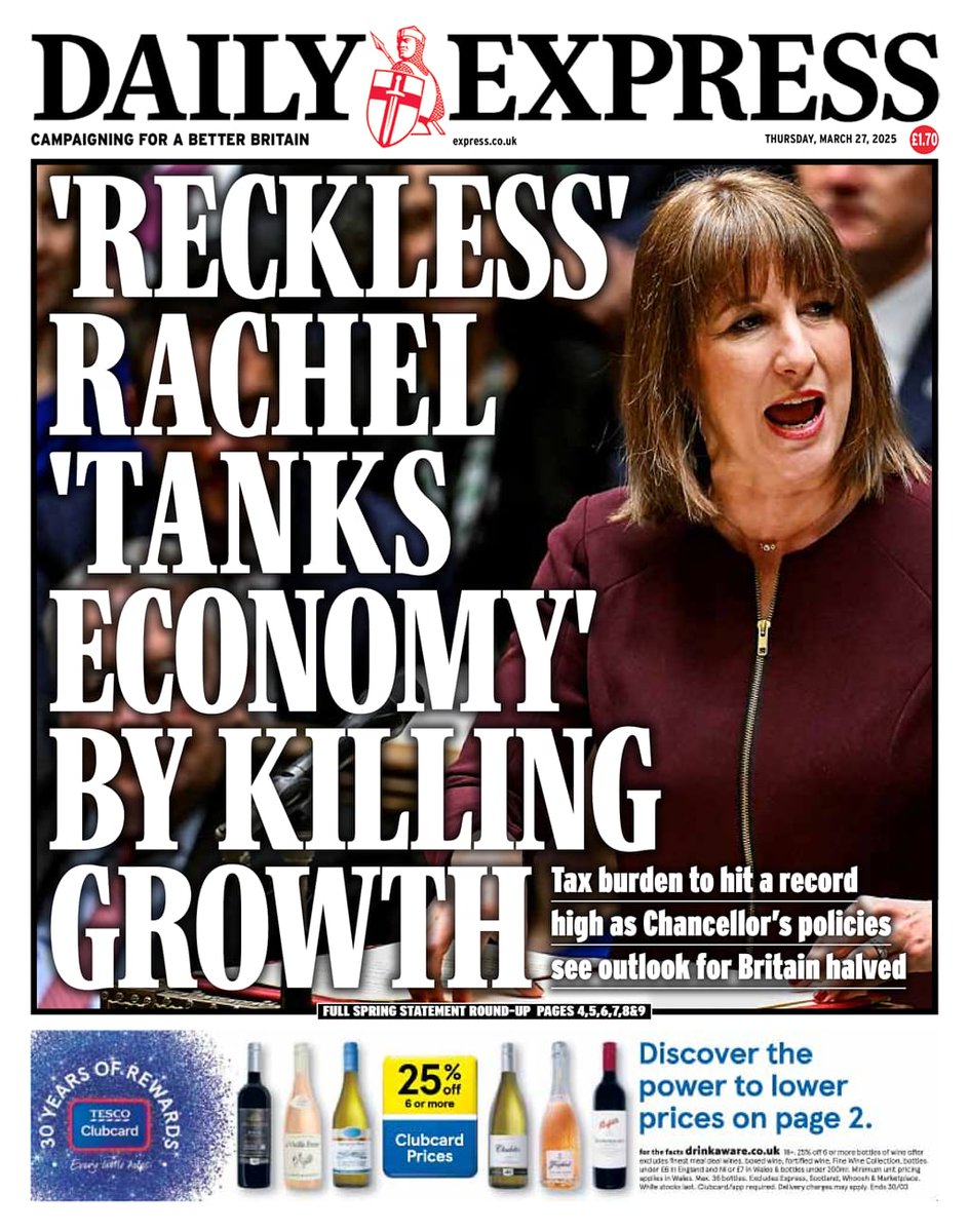 Rachel Reeves promised stability. Instead, she’s torched growth, hiked taxes and wrecked business confidence.

The OBR has HALVED Britain’s growth forecast and families are left paying the price.