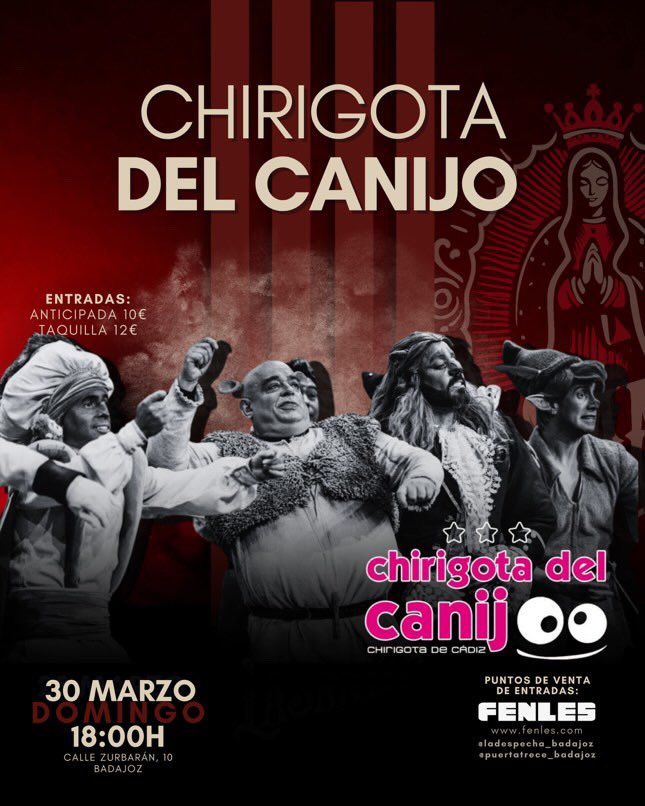 🎤🎫 | Los muchachos del congelao en...
🗓️ 02.05 | Badajoz
⏰ 18:00h
📍 Sala La santa
Entrada permitida a menores,acompañados de un adulto.

fenles.com/evento/chirigo…