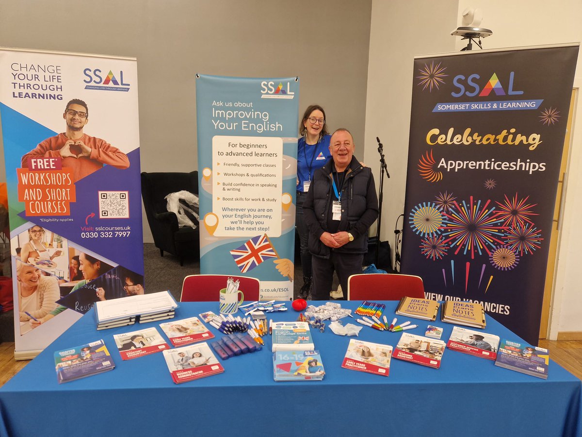 Team SS&amp;L are exhibiting at the Bridgwater Jobs Fair today until 3pm - come along &amp; chat to our friendly team about how we can best support you. 🤝  #ChangeYourLifeThroughLearning