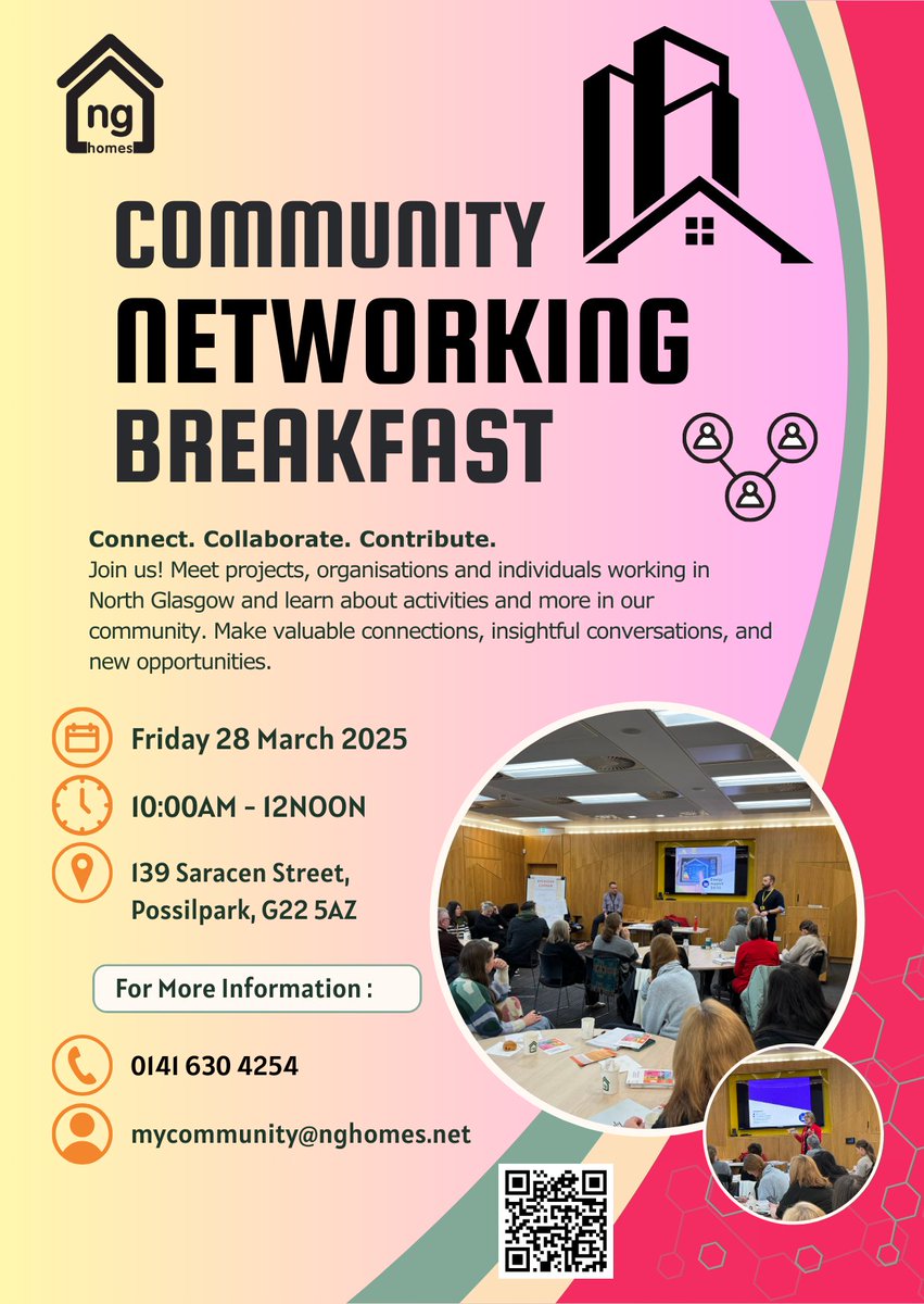 We're ready for our community events tomorrow!

Our Community Network Breakfast is 10am-12noon. Meet, learn from and connect with other organisations working in North Glasgow.

Plus join us at Saracen House from 12:30pm - 2:30pm for our Community Connect drop-in event!