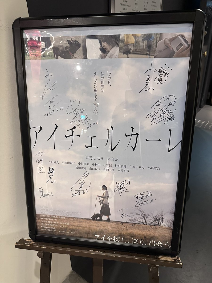 「アイチェルカーレ」鑑賞
監督の1人でも多く映画館に足を運んでもらいたいという気持ちが全面的に伝わり、映画は撮り終わってからが勝負だし大変だということを改めて再認識💡

「アイ」は結局何者なんだ！！がずっと心に残り自分の中の考察が蠢く

やっぱり映画っていいなぁ〜〜

#アイチェルカーレ