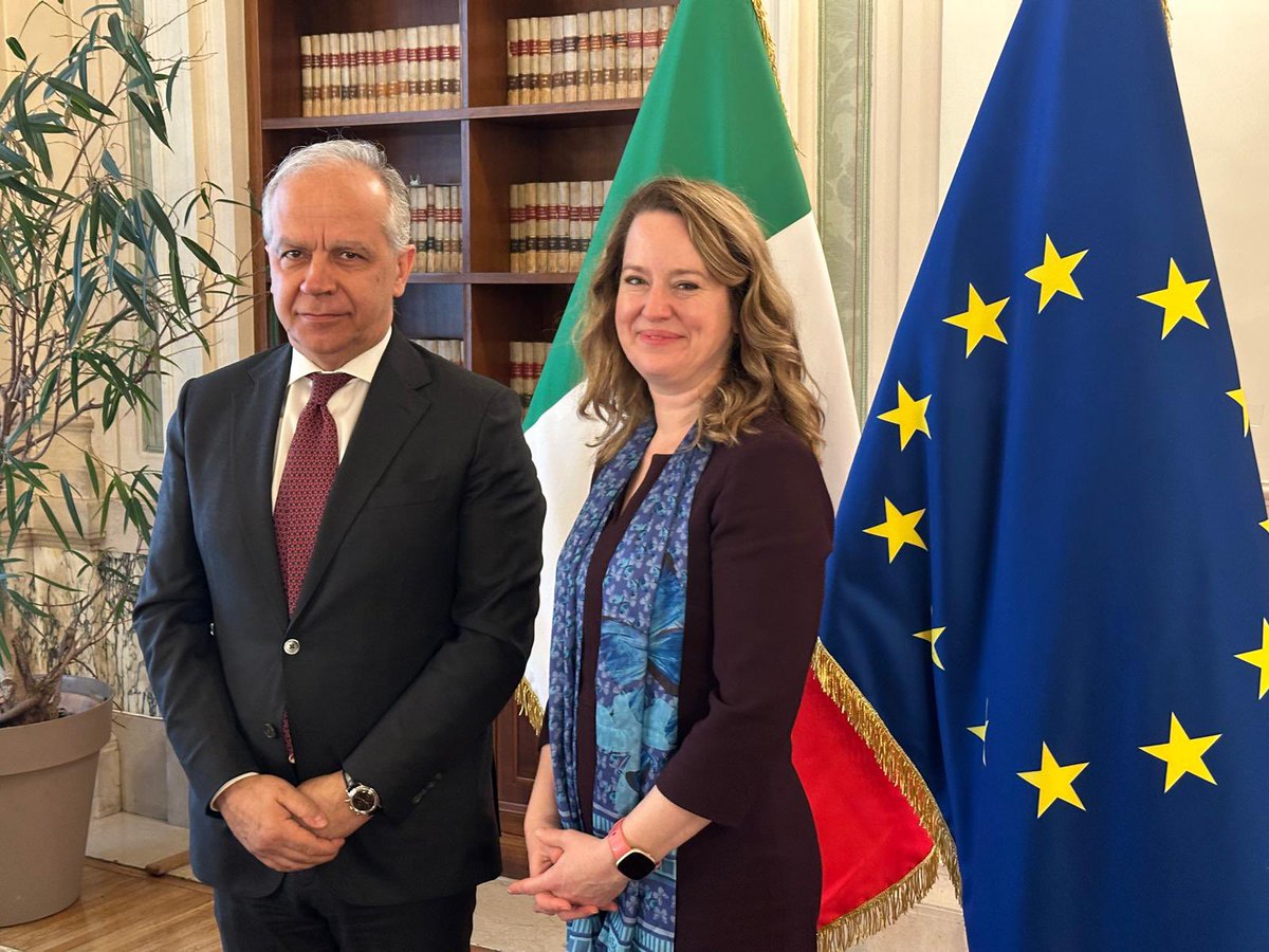 Great to meet today w/ Interior Minister <a href="/Piantedosim/">Matteo Piantedosi</a>. Our partnership with Italy 🇮🇹 improves migration governance, protects migrants' rights &amp; safety, and promotes safe, regular and orderly migration. We remain committed to supporting Italy’s management of migration flows.