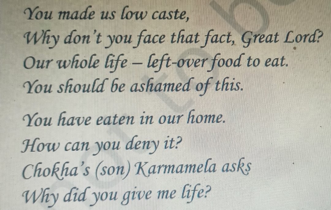 BhartiyaJit's tweet image. poem by Chokha&apos;s Son Karmamela 
#Casteism #CasteDifference