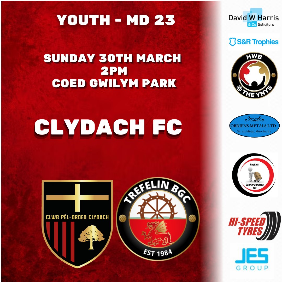 This Saturday we travel to <a href="/CarmarthenAFC/">Carmarthen Town AFC 🏴󠁧󠁢󠁷󠁬󠁳󠁿</a> for a 2PM kick off.

ON Sunday, the women play away to <a href="/afc_llwydcoed/">AFC Llwydcoed</a> for a 2PM kick off.

The youth also play away on Sunday to <a href="/ClydachFC/">Clydach Football Club</a> for  2PM kick off.

#UppaTref