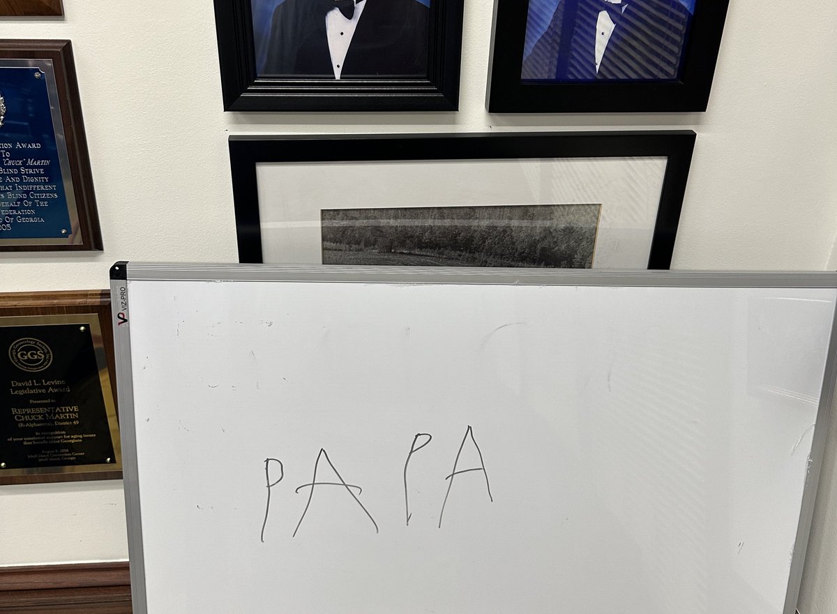When the grandchildren come to visit at Capitol and leave you a reminder of the title that matters the most, “Papa”. #gapol