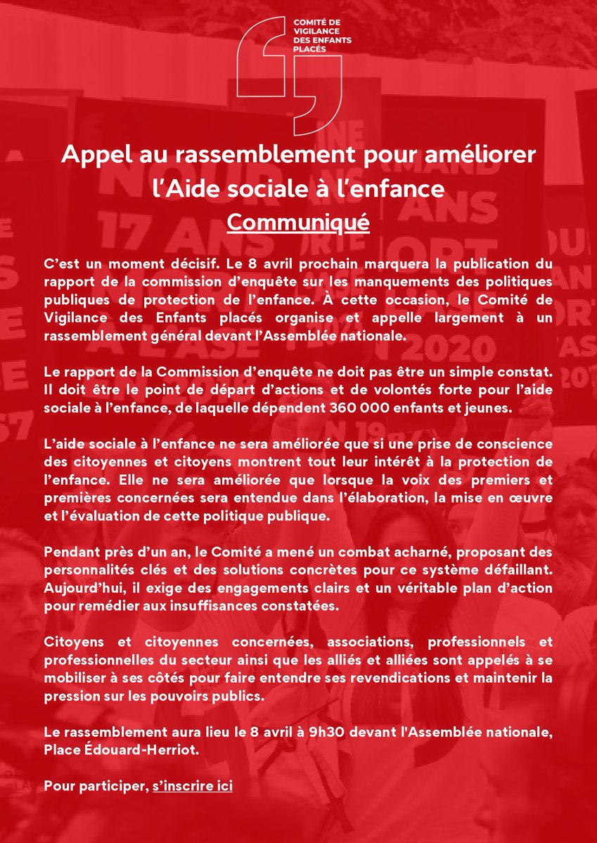 Comité de vigilance des enfants placé·es tweet media