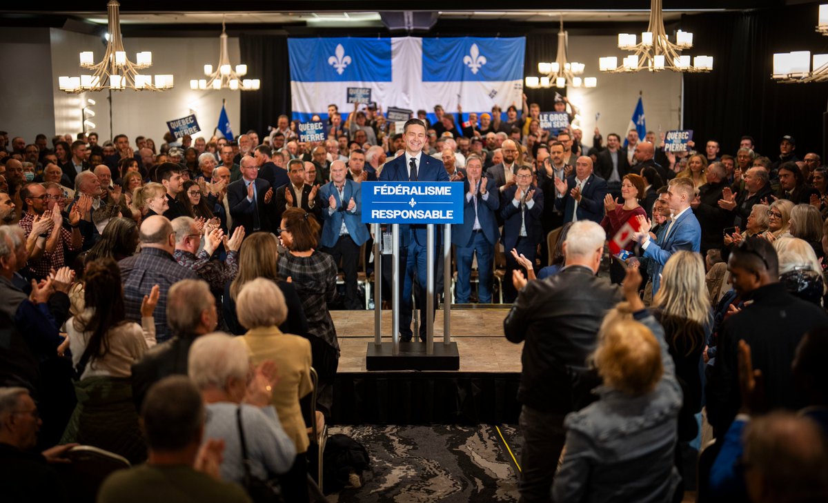 PierrePoilievre's tweet image. 800 Québécois se sont rassemblés pour appuyer notre plan pour un fédéralisme responsable. 

Un gouvernement fédéral conservateur sera plus petit, avec un Québec plus autonome et des Québécois plus libres et plus prospères - dans un Canada fort et uni. Pour faire changement:…