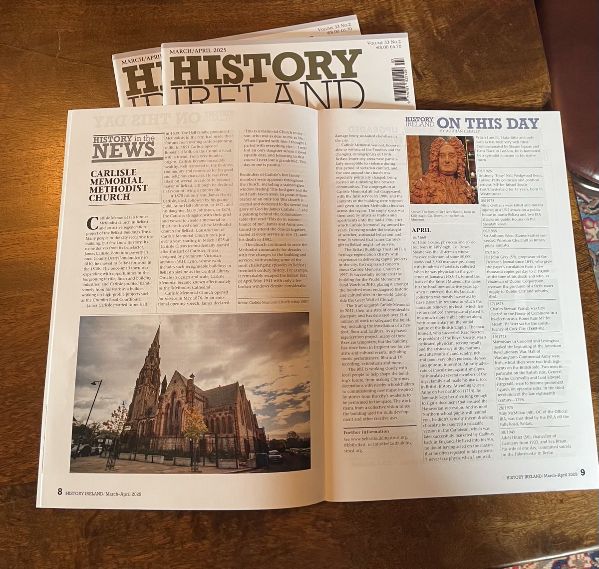 Belfast Buildings Trust (@bbtbelfast) on Twitter photo Read all about it!
We're excited that the story of Carlisle Memorial (so far!) has been featured in this month's edition of <a href="/HistIreHedge/">History Ireland</a>
The article details the building's origins as a church, its fall into dereliction, and our ongoing work to bring it back to full use. Read all about it!
We're excited that the story of Carlisle Memorial (so far!) has been featured in this month's edition of <a href="/HistIreHedge/">History Ireland</a>
The article details the building's origins as a church, its fall into dereliction, and our ongoing work to bring it back to full use.