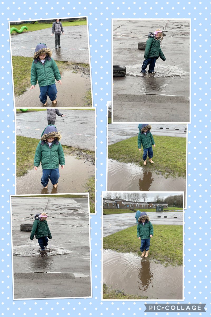 Rainy day play. We love puddles! ☔️💦🌧️