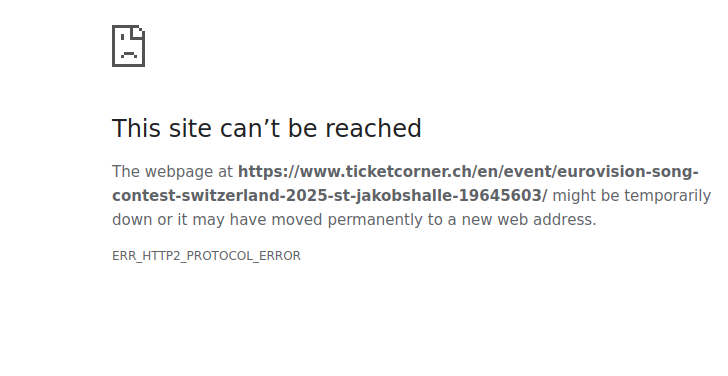 PavementsChaser's tweet photo. we crashed #eurovision 
or at least the ticket platform that sucks ass @Ticketcorner https://t.co/FuGKU33NAS