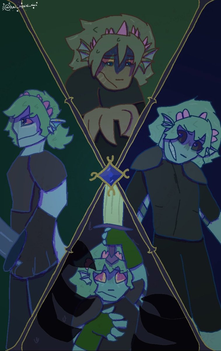 R1PTIDEP1RATE's tweet image. ((shuffles feet.. here’s the art guys

((i drew based off of pfp, rp, and how i visualize the characters when interacting with them..

((order from top, left, right, bottom is 

(( @/PRETZELCARRIER , @/PHR0PHETSCR3WUP , @/DoppelGillion, and @/gilltidestride