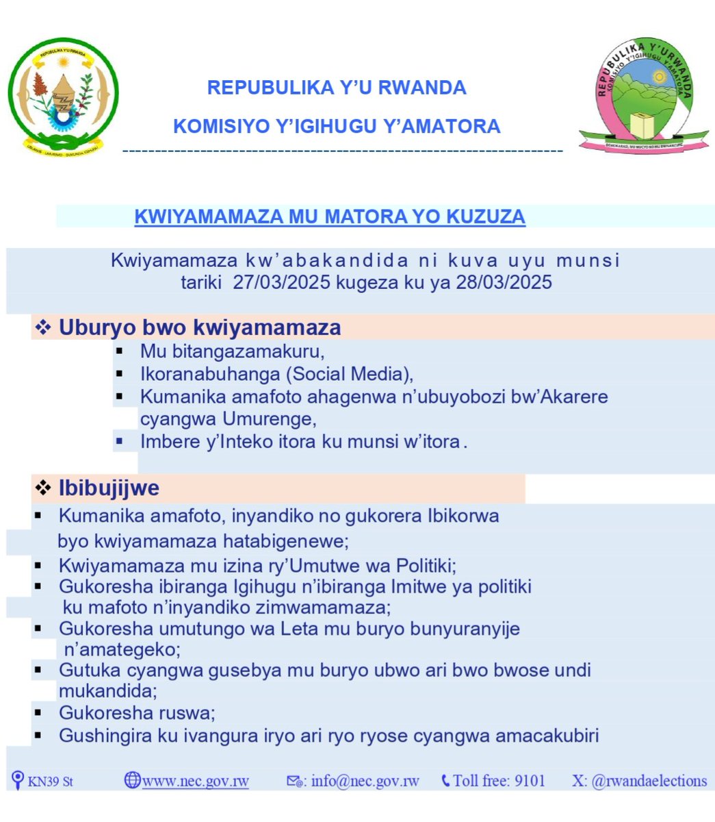 National Electoral Commission | Rwanda tweet media