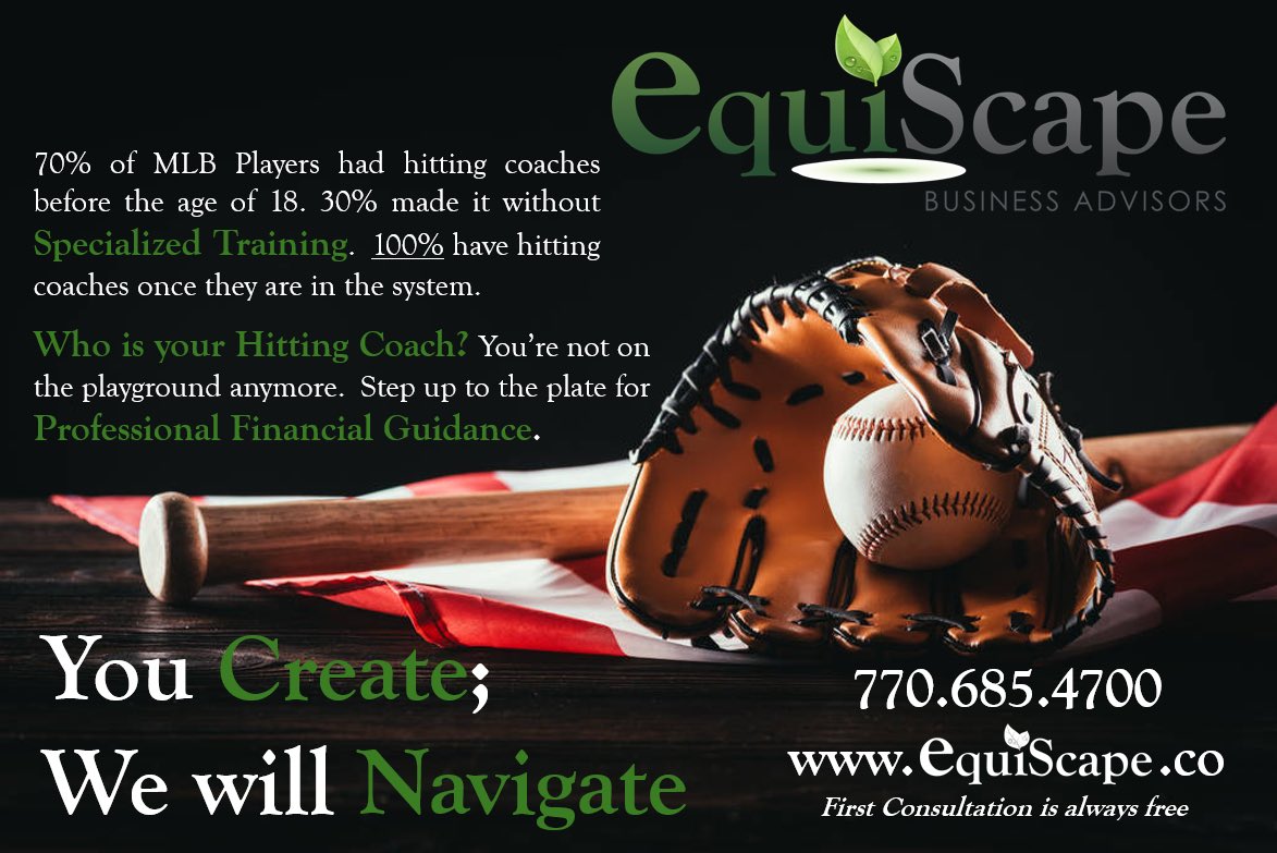 EquiScapeBA's tweet photo. It’s Opening Day!  Who is your Hitting Coach? You’re not on the playground anymore. Step up to the plate for Professional  Financial Guidance.  Let’s Talk- Set up your Free Discovery Call Today- 770-686-4700dwhittaker@equiscape.co https://t.co/KVpV9UM7ao https://t.co/sl3r3J19e6