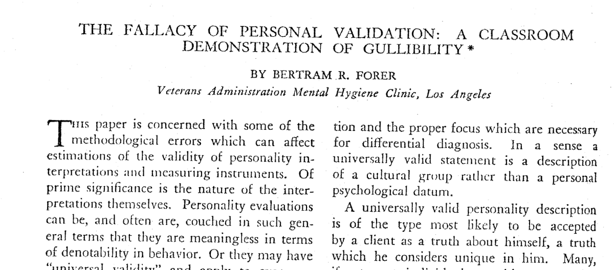 La scienza e i suoi piccoli inganni. Trentanove studenti in una stanza. Fogli bianchi. Penne che graffiano la carta. Questionari di personalità compilati nell'illusione della scoperta del sé.

Una settimana dopo. Lo stesso spazio, gli stessi volti. La distribuzione di profili