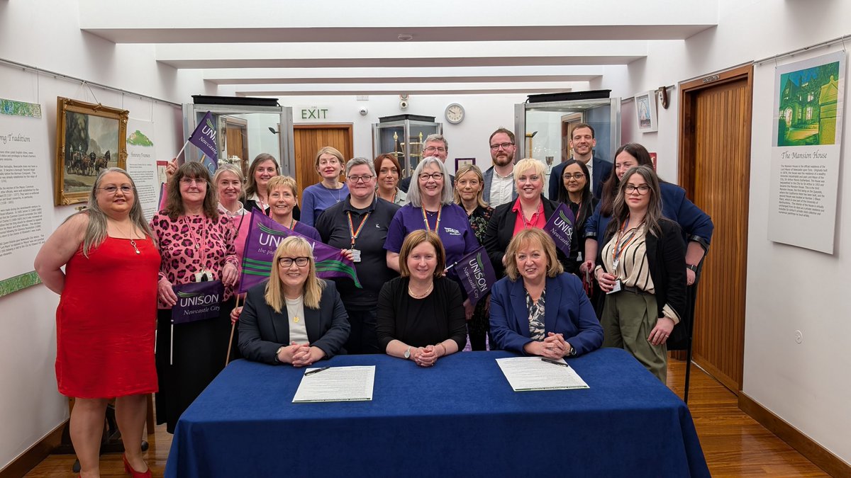 NorthernUNISON's tweet photo. Newcastle City Council and UNISON have jointly signed the Disability Employment Charter that aims to improve the working lives of disabled people.

We were proud to have UNISON General Secretary Christina McAnea signing on behalf of UNISON and Cllr Karen Kilgour on behalf of NCC. https://t.co/nvwiW0IfHk