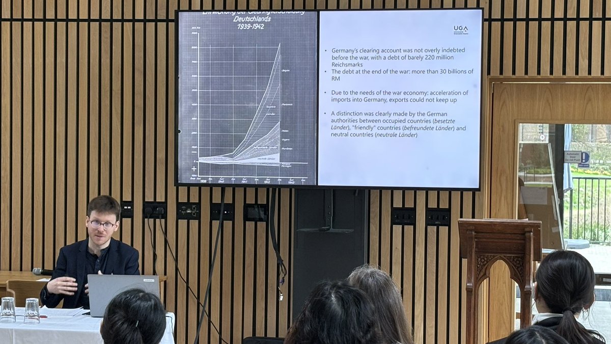 Now <a href="/AdnFdt/">Adrien Faudot</a> presents on multilateral clearing from theory to practice: the Deutsche Verrechnungskasse during World War II #glocobank #payments #banking