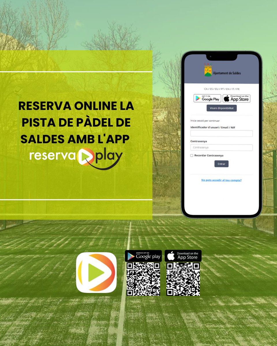 A #AjuntamentdeSaldes ja gaudeixen de #ReservaPlay 📲 per gestionar fàcilment la pista de pàdel del poble!

#software #automatizacion #innovacion #eficiencia #smartcities #gestióninteligente